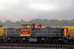 Be patient! Former NS 6445 stands aside at Amersfoort on 17 October 2014. She stands there for years, according to the accumulated moss (yes, that's the green thing) on the loco.