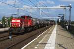 On 9 July 2021, tank train with 6416 at the reins runs through Tilburg-Reeshof.