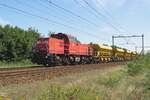 Engineering train headed by 6427 passes through Alverna on 3 August 2022.