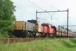 NS Cargo 6470 passes Wijchen-Kraayenberg with a coal train on 10 Augustus 2007.