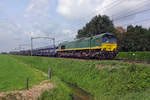 With still quasi visible RTB markings, PB01 hauls an automotive train through Hulten on 16 August 2019.