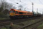 On a grey morning of 16 March 2024 RRF PB01 hauls a tank train out of Emmerich into the Netherlands.