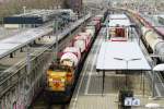 Trick shot of Strukton 303001 -rented out to LOCON- passing Breda on 14 February 2014.