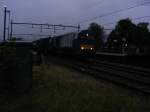 G2000 HTRS 1443 in bad wheater conditions heading at 20h57 trough Naarden-Bussum to Veendam with the 'Veendam-shuttle' containertrain 18.7.12
