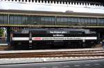 EETC 1252 advertises Mrklin -on her turn congratulating the Netherlands with 175 years of railways- is seen here at 's Hertogenbosch on 4 July 2014.