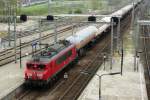 Tank train 1: 1602 with tank train at Breda from the Dutch/German border town of Venlo on 4 April 2014.