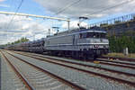 Rail Force One 1829 stands with a train of automotives at Oldenzaal on 12 August 2019.