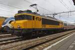 Since the last deployments of NS reizigers Class 1700 on passenger trains is due to slip in the past from 9 December 2023, NSR organised a farewell trip through the Netherlands, using NS 1761 with a rake of DBIC coaches, notmally deployed on the IC-Berlijn (Amsterdam to Bad bentheim); the last passenger services for this once ubiquitious class electrics. On 19 NOvember 2023 NS 1761 stands in Nijmegen, where she will take a break of ten minutes before continuing to Tilburg and Rotterdam, places, the IC-Berlijn was never to be sen. 