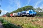 LTE 186 942 shows her new stickers (aTRACKtive Force) on 24 June 2020 while passing the photographer on 24 June 2020 at Tilburg Oude warande.