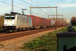 LNS 186 457 hauls a diverted Volvo container train through Alverna on 7 November 2020.