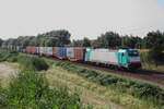 On 23 July 2021 Alpha Trains 186 228 hauls a container train through Tilburg-Reeshof.
