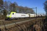 CapTrain 186 158 hauls a GATX coal train near Blerick on 5 March 2022.