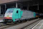 NMBS 2804 stands on 11 February 2024 at Breda with an IC-Brussel.