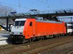 NS Hispeed TRAXX locomotive number 91 84 1186 121-7 with FYRA train to Amsterdam in Rotterdam centraal station 10-03-2010. 