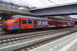 De Karel 466 shows herself at Amersfoort on 31 May 2026 as part of the 60th anniversary of Dutch EMUs Plan V/Mat'64. NSM's yellow 876, red 466 of De Karel (visible in the background) and Keolis' blue and white 904 -the three only operational Plan Vs- presented themselves to 250+_ disciplined photographers at Amersfoort on that glorious 31 May 2026.