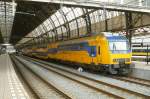 DDZ unit 7504 as an intercity to Enkhuizen track 11 Amsterdam Centraal Station 13-11-2013.
