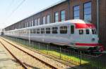 `NS DMU 27 in the Dutch Railways Museum NSM at Utrecht-Maliebaan on 9 March 2014.