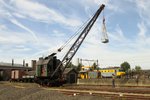 Steam crane 39 'De Schelde' lets off steam at Goes on 10 September 2016.