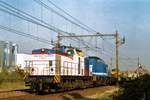 Alstom demonstrator 203-101 stands on 24 October 2005 in front of an engineering train at Alverna.