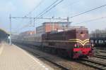 NS museumdieselloco 2225 pushes the 'Rheingold' special train through 's Hertogenbosch, 30 March 2013. 

