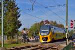 At the railroadcrossing Scheuwberg in Roermond, there was this photo made. It show's an Intercitytrain on it's way to Maastricht. Sunday 30th septembre 2012