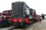 Former NS shunter 639 stands in Simpelveld on 12 July 2014, during an Open Weekend at the ZLSM.