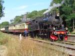 Former SJ 1040 stands with an extra train at Schin op Geul on 8 July 2017 during the ZLSM Steam Days.
