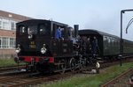 Ex-NS 7853 hauls a steam shuttle from BOekelo into Haaksbergen on 23 October 2016.