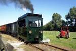 Tram loco SHM-8 hauls a typical steam tram of the Gooi out of Wognum-Nibbixwoud on 28 September 2013.