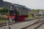 TOM, former Hoogovens Lok 22 runs light at the SCM in Maldegem on 6 May 2023 during the Steam Weekend. Due to environmental issues and controversies, Tata Steel, owner of two steam engines, decided to quit steam excursions on their areal and sold the two steamers. TOM has found a new asylum in Maldegem.