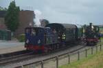SHM-5 'ENKHUIZEN' hauls a steam shuttle train into Medemblik on 5 July 2026 during the annually held steam weekend the Bello Festival.  This loco used to e a Belgian standard steam engine with industrial railways and was build by La Meuse.