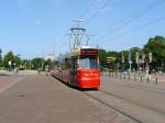 HTM tram 3058 Rijnstraat near the centraal station. Den Haag 01-06-2014.