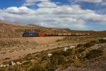 Perurail 751 on the altiplano at ~3800m a.s.l. rolling towards Juliaca