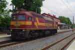 Rail Polska M62M-017 awaits the clearance to pass through Rzepin station on 3 May 2018.