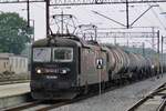 STK 181 112 hauls a tank train through Rzepin on 3 May 2018.