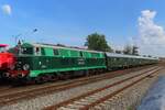 Extra train from Stefanowo, hauled by SU45-079, enters Wolsztyn on 4 May 2024, just after the steam loco parade.