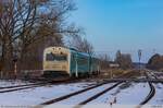 10.02.2019 | Śniadowo - MRD 4215 as special KURPIE left the station, going from Łomża to Ostrołęka.