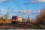 20.11.2021 | Międzyrzec Podlaski - Gama (111Ed-027) left the station, going to Łuków.