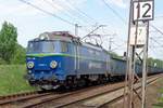 ET22-163 hauls a coal train htrough Jaworzyna Slaska on 1 May 2018.