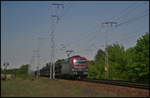 PKP Cargo EU46-507 drove on 19.05.2017 with blank Laaers cars through the Berlin Wuhlheide