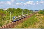 11.09.2019 | Przysieka - 45WE-017 left the Kozłów station, is heading towards Tunel.