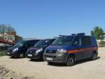 Polish railway police cars in Wolsztyn.