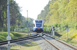 Usedomer Bäderbahn 24126 (WZ - WPD) at the railway station Świnoujście Centrum. Date: 7. Mai 2016.