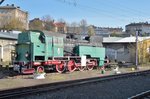 Plinthed TKt 48-29 stands on 29 April 2016 in Szczecin Glowny.