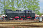 The crew of TKt 48-18 poses at the loco parade in Wolsztyn on 30 April 2016.