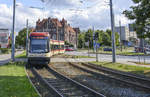 Pesa 128 NG (1044) - ZTM Gdańsk - on Wały Piastowskie in Gdánsk (Poland).