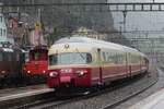 During the Gotthard Bahntage, RABe 1053 finis about to call at Erstfeld on 19 September 2021.