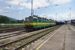 ZSSK 131 063 takes a break with a massive coal train at Vrutky on 30 May 2015.