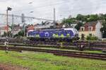 ZSSK 383 110 advertises for the European Year of Railways whilst passing solo through Bratislava hl.st.