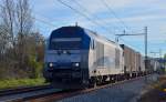 ADRIA Transport diesel loc 2016 920 'Irena' is hauling container train through Maribor-Tabor on the way to the north. /8.11.2012 